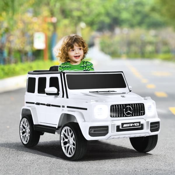 Sähköauto lapsille, Mercedes Benz, 105.5x62x54.5 cm, valkoinen