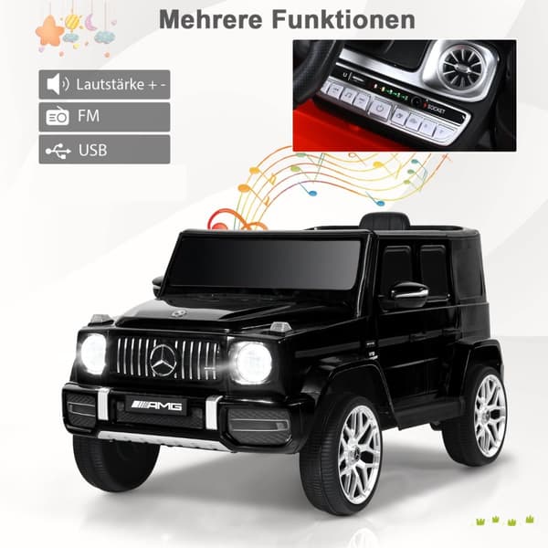 Sähköauto lapsille, Mercedes Benz, 105.5x62x54.5 cm, Musta