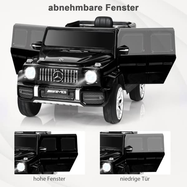 Sähköauto lapsille, Mercedes Benz, 105.5x62x54.5 cm, Musta