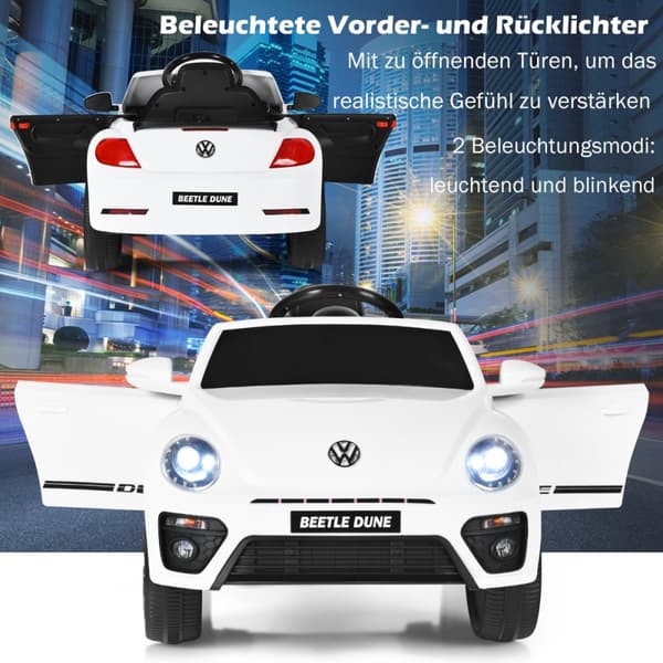 Lastenauto, VW Beetle, 94x55.5x47 cm, valkoinen