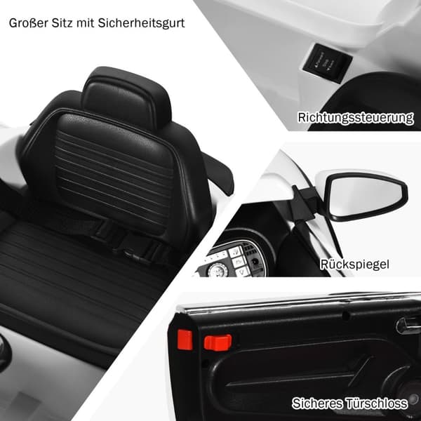Lastenauto, VW Beetle, 94x55.5x47 cm, valkoinen