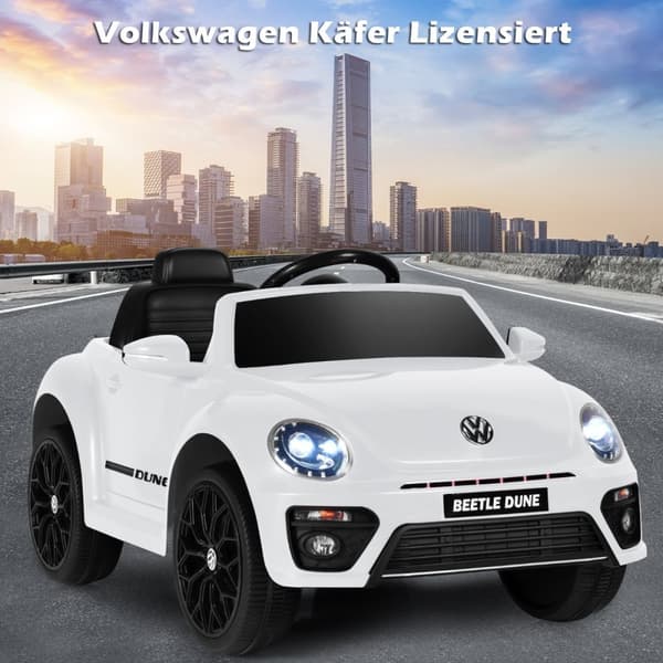Lastenauto, VW Beetle, 94x55.5x47 cm, valkoinen