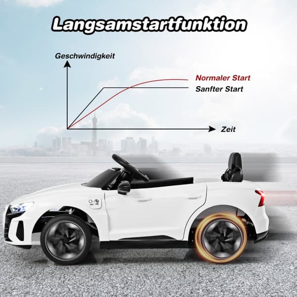 Lasten sähköauto, Audi RS, valkoinen