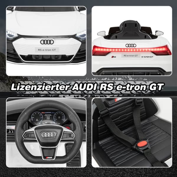 Lasten sähköauto, Audi RS, valkoinen