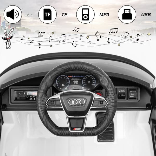 Lasten sähköauto, Audi RS, valkoinen