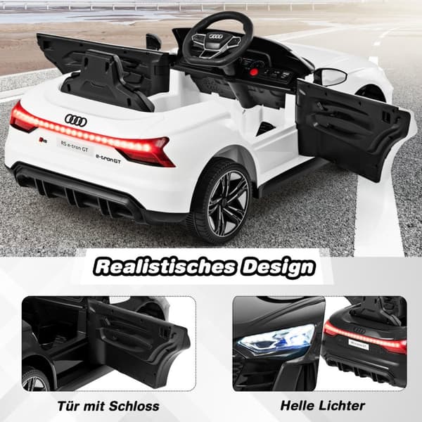 Lasten sähköauto, Audi RS, valkoinen