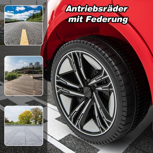 Lasten sähköauto, Audi RS, punainen