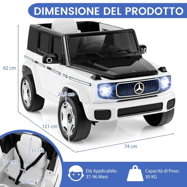 Lasten sähköauto, 12V 9AH 4WD, 121x74x62 cm, Musta
