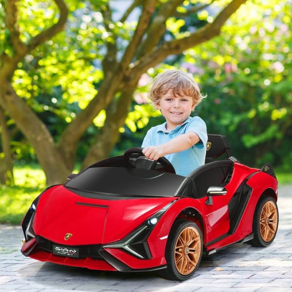 Lasten sähköauto, 12V Lamborghini, 108x64x41 cm, punainen