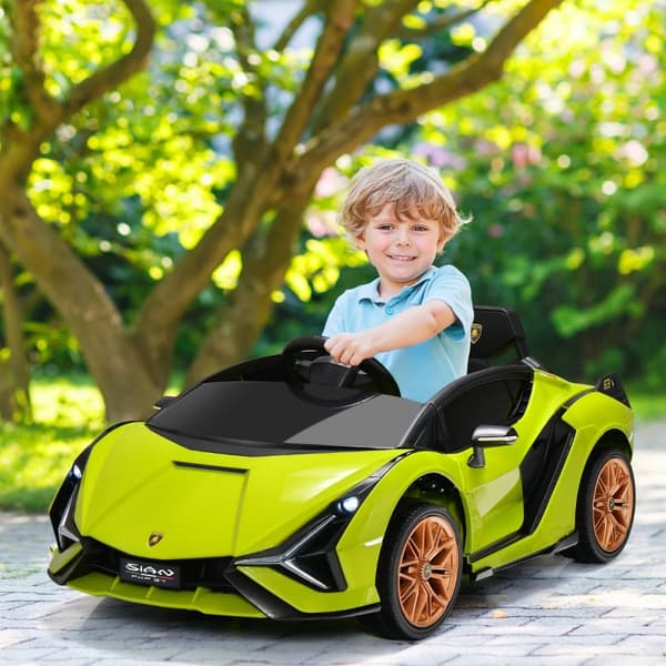 Lasten sähköauto, 12V Lamborghini kauko-ohjaimella, 108x64x41 cm, Vihreä