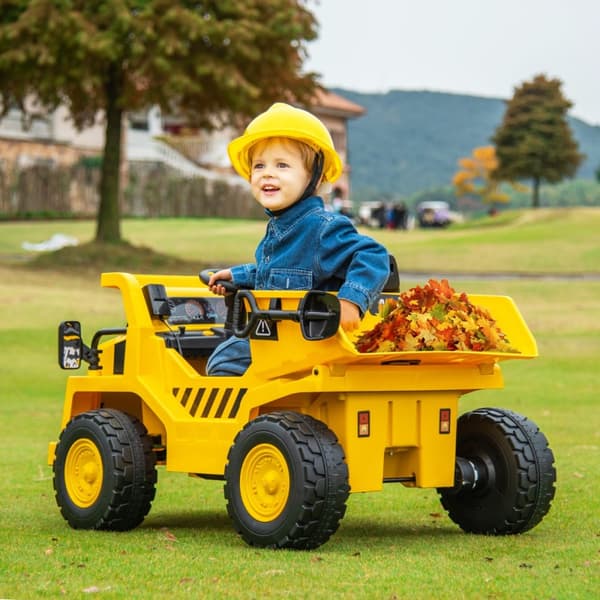 Lasten sähköauto, Caterpillar 12V, 110x70.5x61.5 cm, keltainen