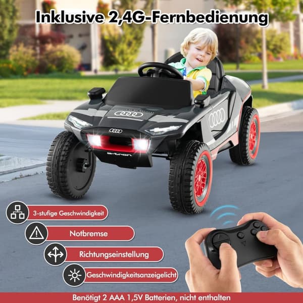 Sähköauto lapsille, Audi, 110x61x54 cm, Harmaa