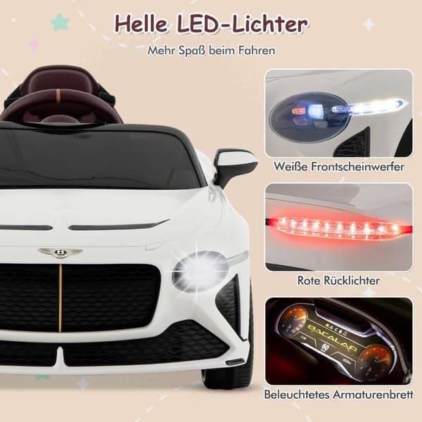 Lasten sähköauto, Virallisesti lisensoitu Bentley Bacalar, 108x65x45 cm, Musta