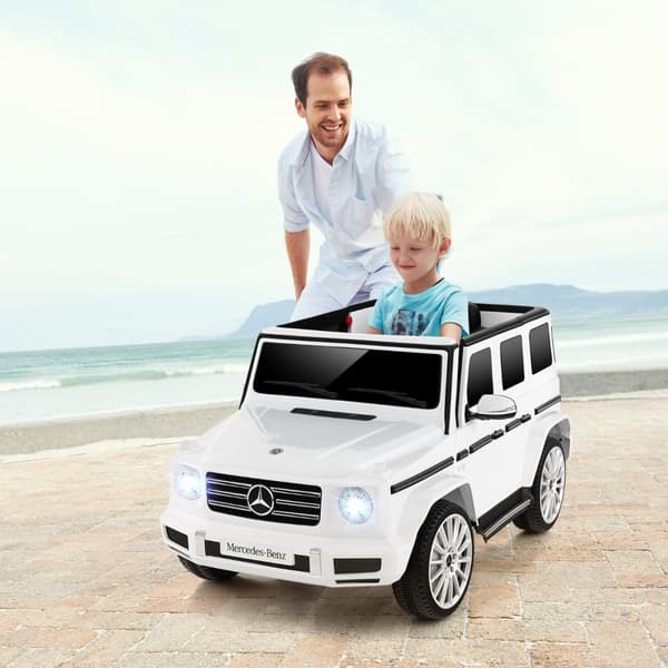 Sähköauto lapsille, Mercedes Benz G500, 67x114x53.5 cm, valkoinen