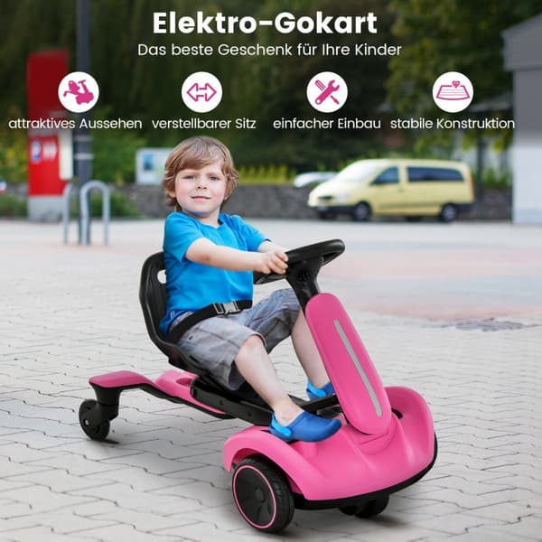 Sähkökäyttöinen Drift-auto, 85x45x55 cm, Pinkki