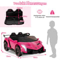Pikkukuva 3 / 8: Sähköauto lapsille, Lamborghini kauko-ohjauksella & LED-ajovalot & äänitorvi & musiikki, 111x61x45 cm, pinkki