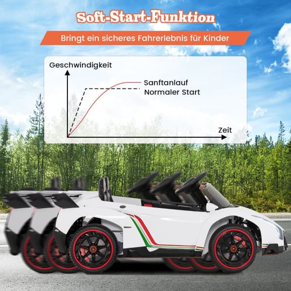 Sähköauto lapsille, Lamborghini kaukosäätimellä, 111x61x45 cm, Musta