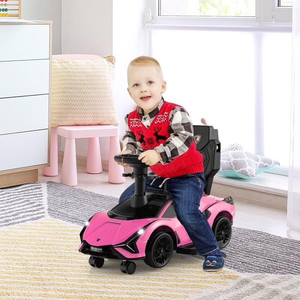 Ajettava kävelyvaunu lelu, Virallinen Lamborghini, 37x17x33 tuumaa, vaaleanpunainen