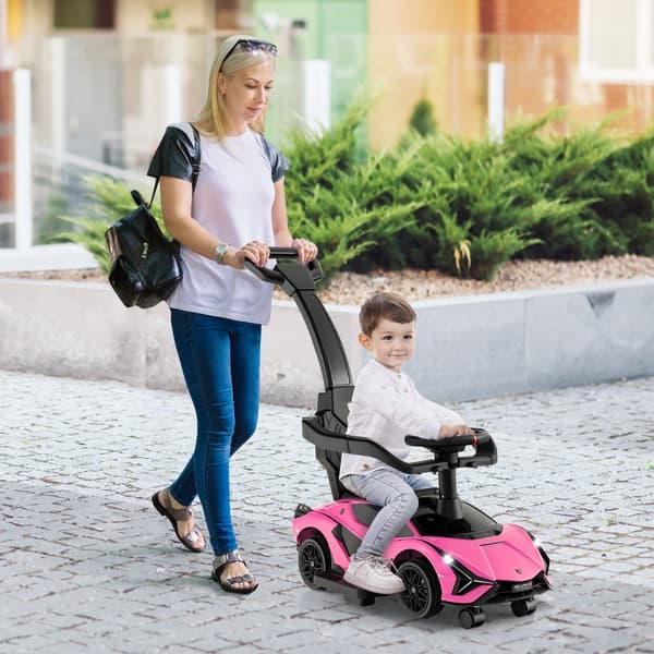 Ajettava kävelyvaunu lelu, Virallinen Lamborghini, 37x17x33 tuumaa, vaaleanpunainen
