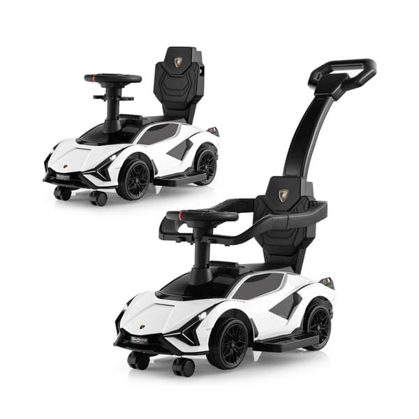 Gåtur Legetøjskøretøj Klapvogn, Lamborghini, 37x17x33 cm, Hvid