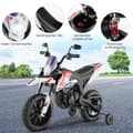 Pikkukuva 6 / 8: Sähköinen lasten moottoripyörä, Aprilia, 106.5x56x80 cm, valkoinen