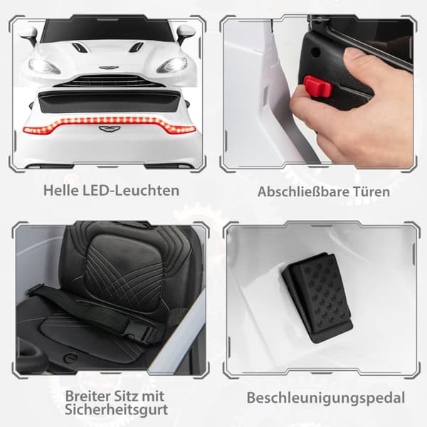 Lasten sähköauto, 12V Aston Martin DBX, 106x62x51.5 cm, pinkki
