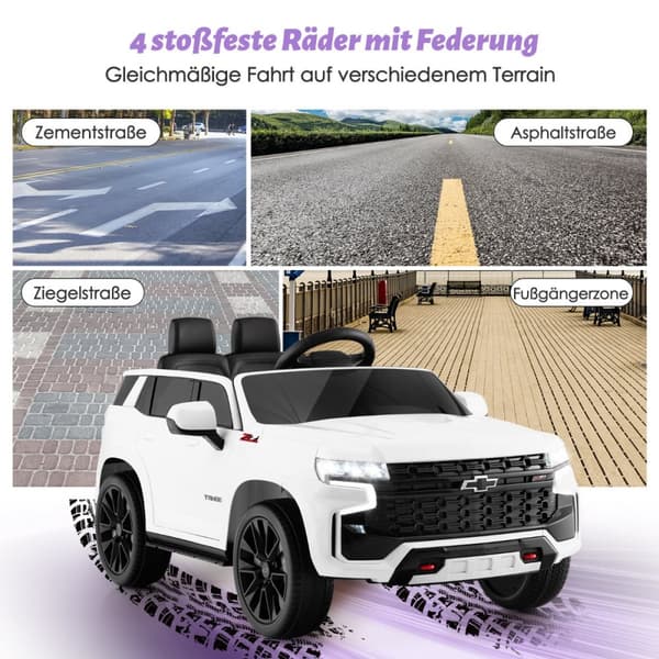 Børns Elektrisk Bil, Chevrolet, 68x104x53 cm, Gul