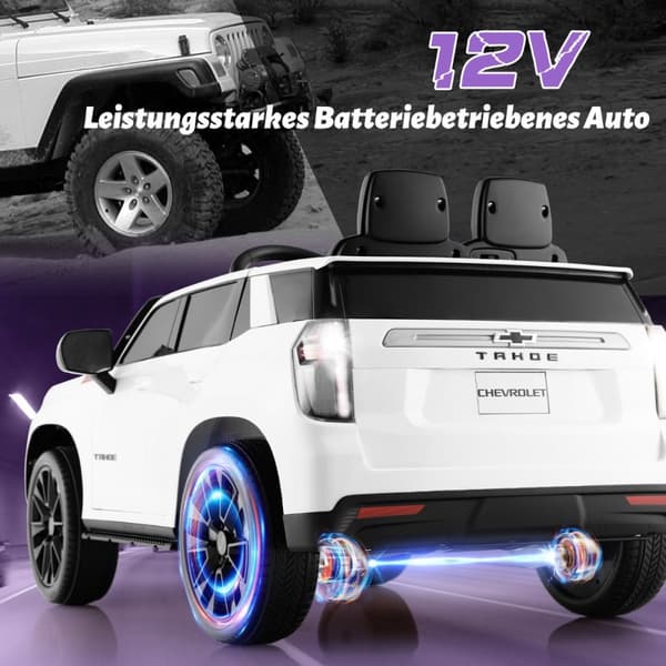 Børns Elektrisk Bil, Chevrolet, 68x104x53 cm, Gul