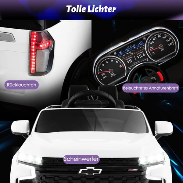 Børns Elektrisk Bil, Chevrolet, 68x104x53 cm, Gul