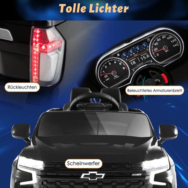 Lasten sähköauto, Chevrolet, 68x104x53 cm, Keltainen