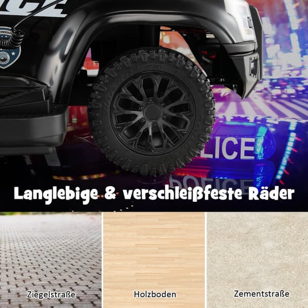 Lasten poliisiauto, 62x44x43 cm, Musta