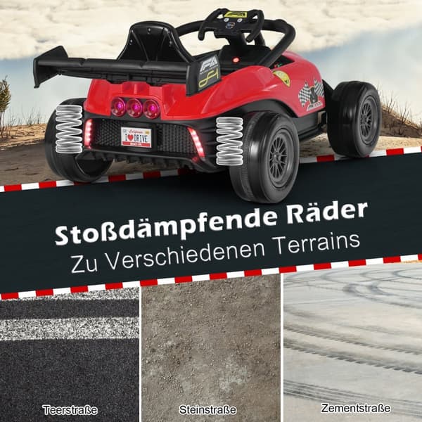 Sähköauto taaperoille, 127.5x73x49 cm, punainen
