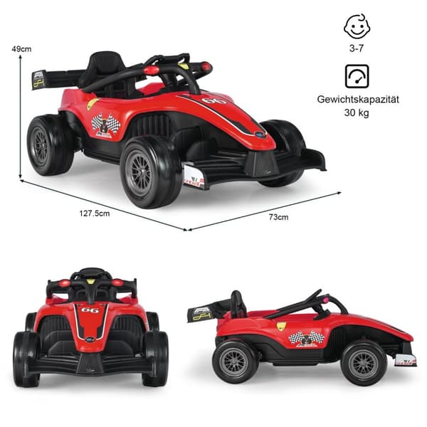 Sähköauto taaperoille, 127.5x73x49 cm, punainen