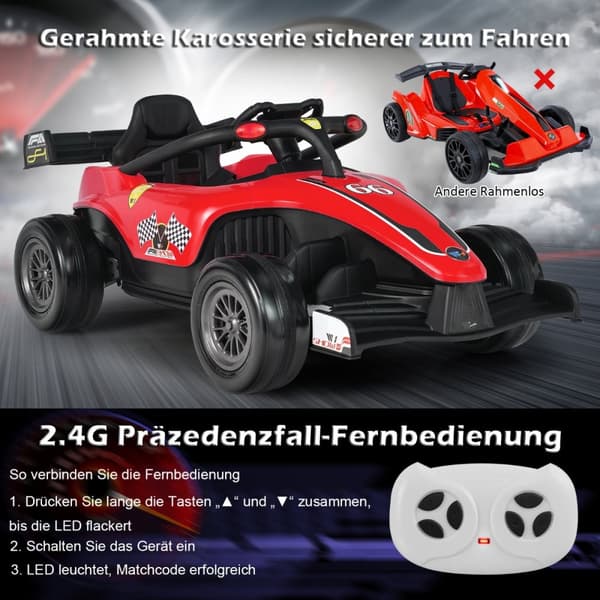 Sähköauto taaperoille, 127.5x73x49 cm, punainen
