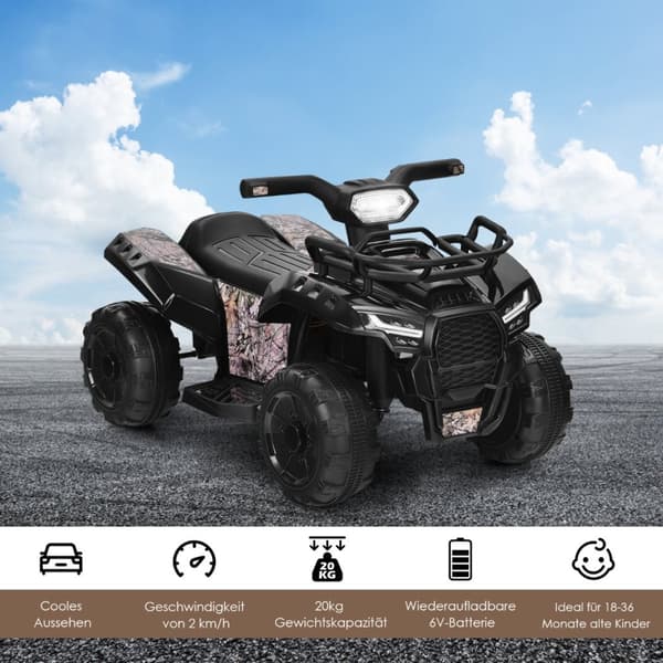 Børns Quad Bike, 44x66x42 cm, Sort