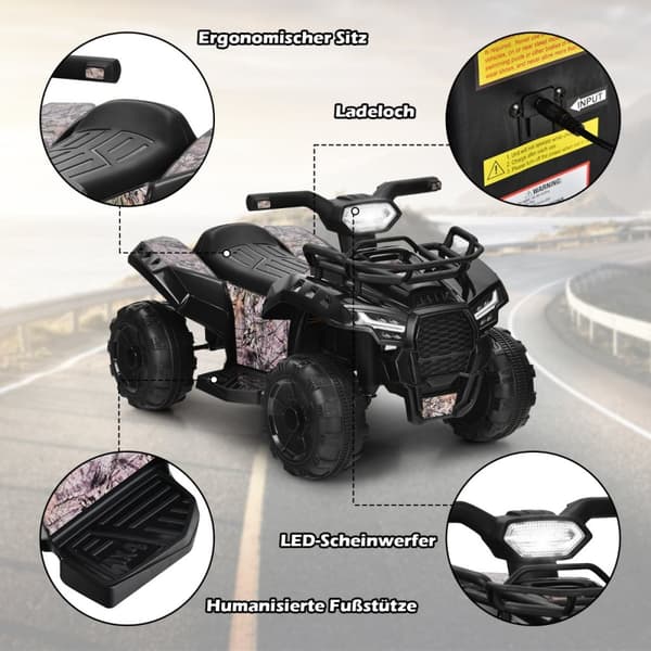 Børns Quad Bike, 44x66x42 cm, Sort