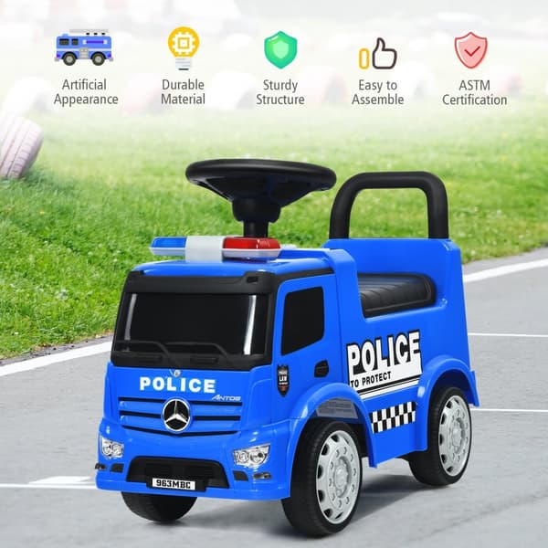 Lasten Poliisiauto, Mercedes Benz Lisensoidtu, Työntöauto, 24x11x17 tuumaa, Sininen