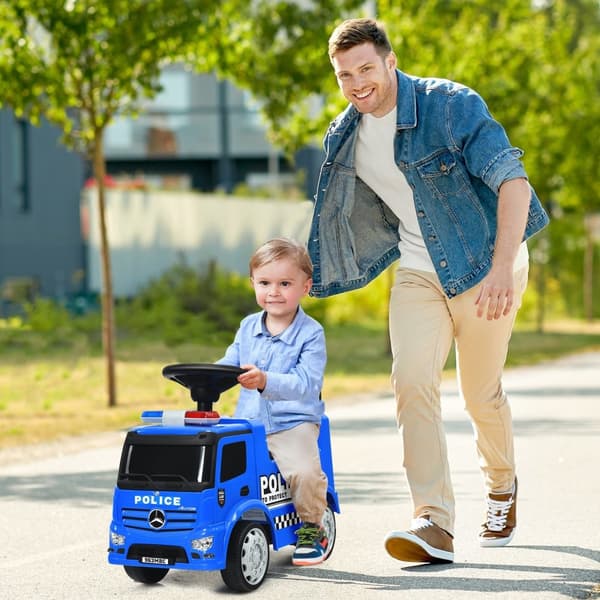 Lasten Poliisiauto, Mercedes Benz Lisensoidtu, Työntöauto, 24x11x17 tuumaa, Sininen