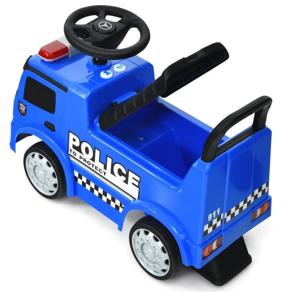Lasten Poliisiauto, Mercedes Benz Lisensoidtu, Työntöauto, 24x11x17 tuumaa, Sininen