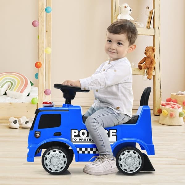 Lasten Poliisiauto, Mercedes Benz Lisensoidtu, Työntöauto, 24x11x17 tuumaa, Sininen