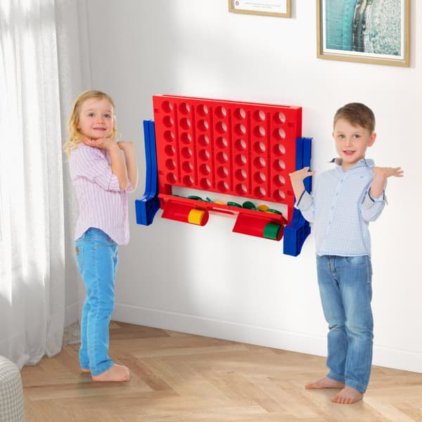 Pelilautasetti, Jumbo 4-in-a-Row -yhteyspeli, 62x20x48.5 cm, sininen
