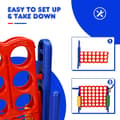 Miniatyrbillede 5 af 8: Spil sæt, Premium Plastik Jumbo Connect 4, 33x13x30 cm, Grøn/Blå