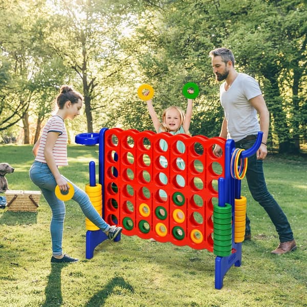 Spil sæt, Premium Plastik Jumbo Connect 4, 33x13x30 cm, Grøn/Blå