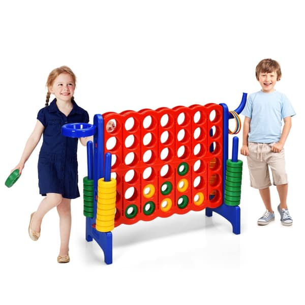 Pelialusta, Premium-muovinen Jumbo Connect 4, 33x13x30 tuumaa, Vihreä/Sininen