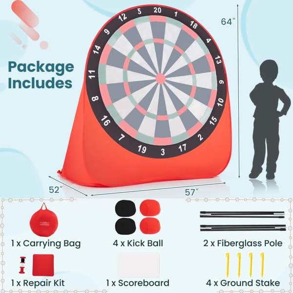 Darts-taulu, 145x132x165 cm, Punainen