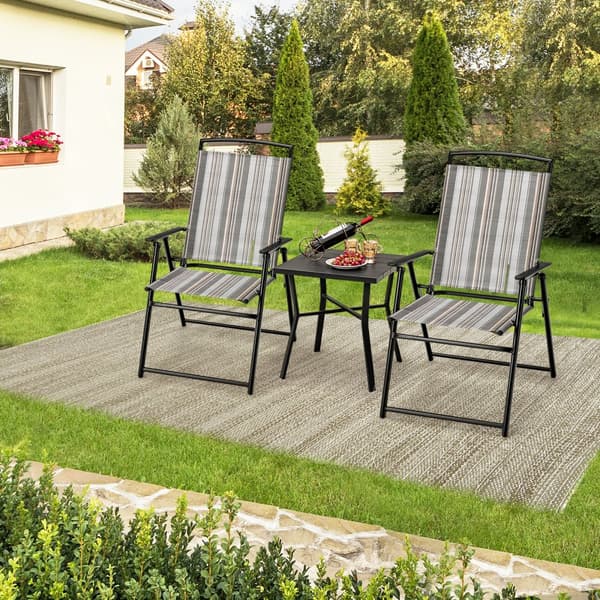 Patio Taitettavat Kangas Tuolit, 24x20x36 tuumaa, Harmaa