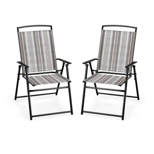 Patio Taitettavat Kangas Tuolit, 24x20x36 tuumaa, Harmaa