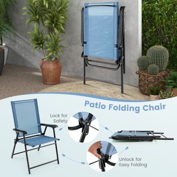 Patio Taitettavat Tuolit, 60x65x93 cm, Sininen