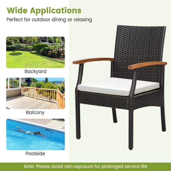 Patio Wicker Chair Set, 24x22.5x35 tuumaa, Sekoitettu Ruskea, Vaalea
