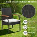 Pikkukuva 6 / 8: Patio Wicker Chair Set, 24x22.5x35 tuumaa, Sekoitettu Ruskea, Vaalea